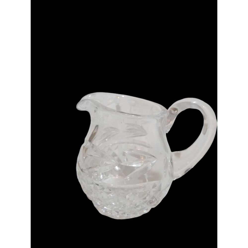 Galway Irish Crystal Glass Creamer w/Handle 1/2 Cup 4 Ounces Leah Pattern